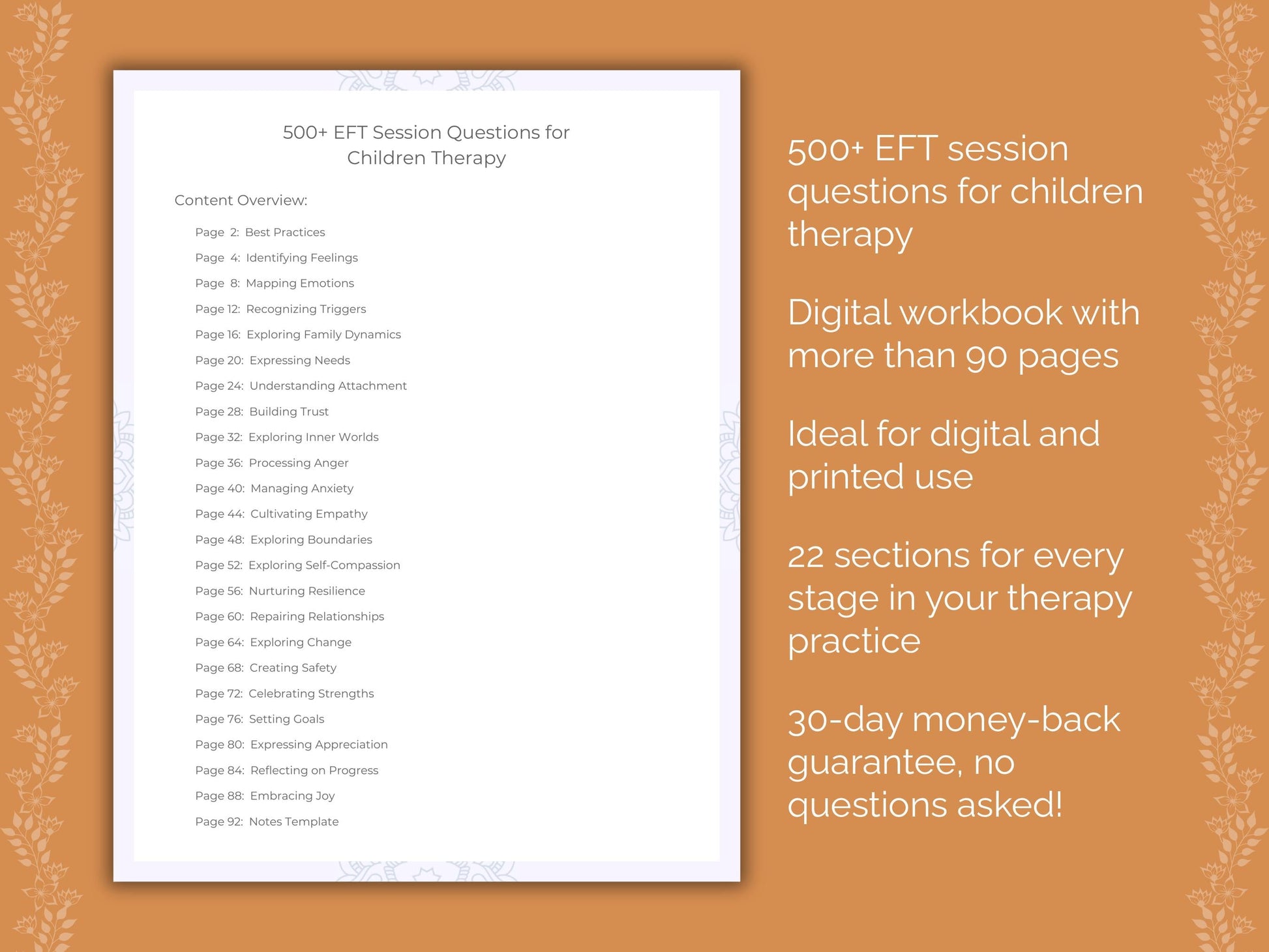 Children Emotionally Focused Therapy (EFT) Therapist Worksheets