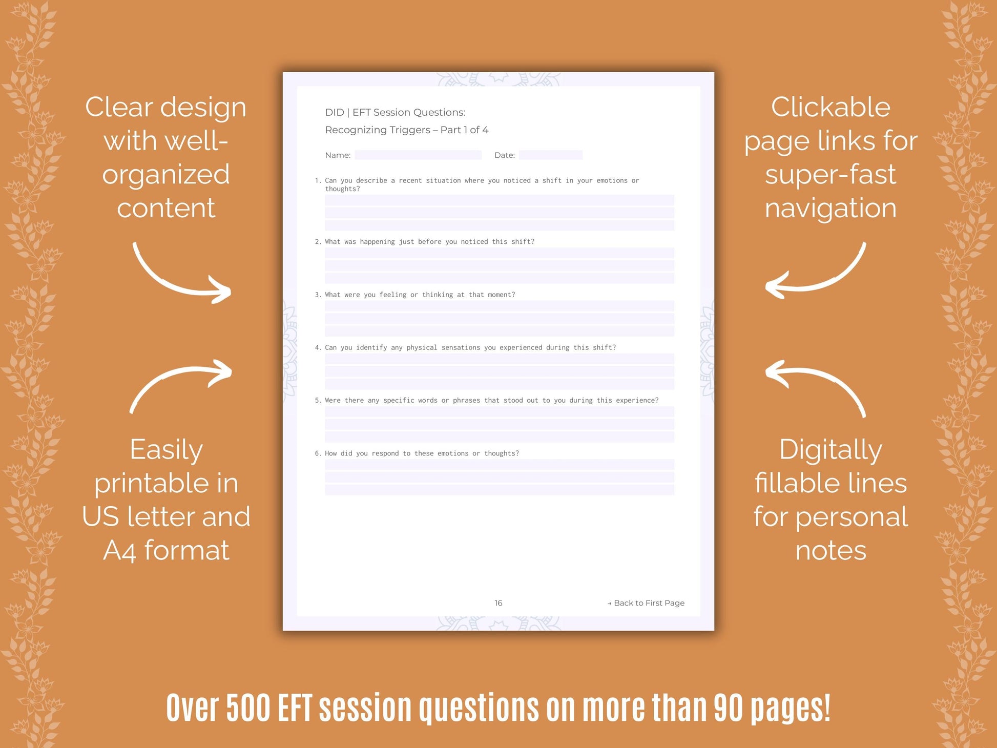 Dissociative Identity Disorder (DID) Emotionally Focused Therapy (EFT) Counseling Templates