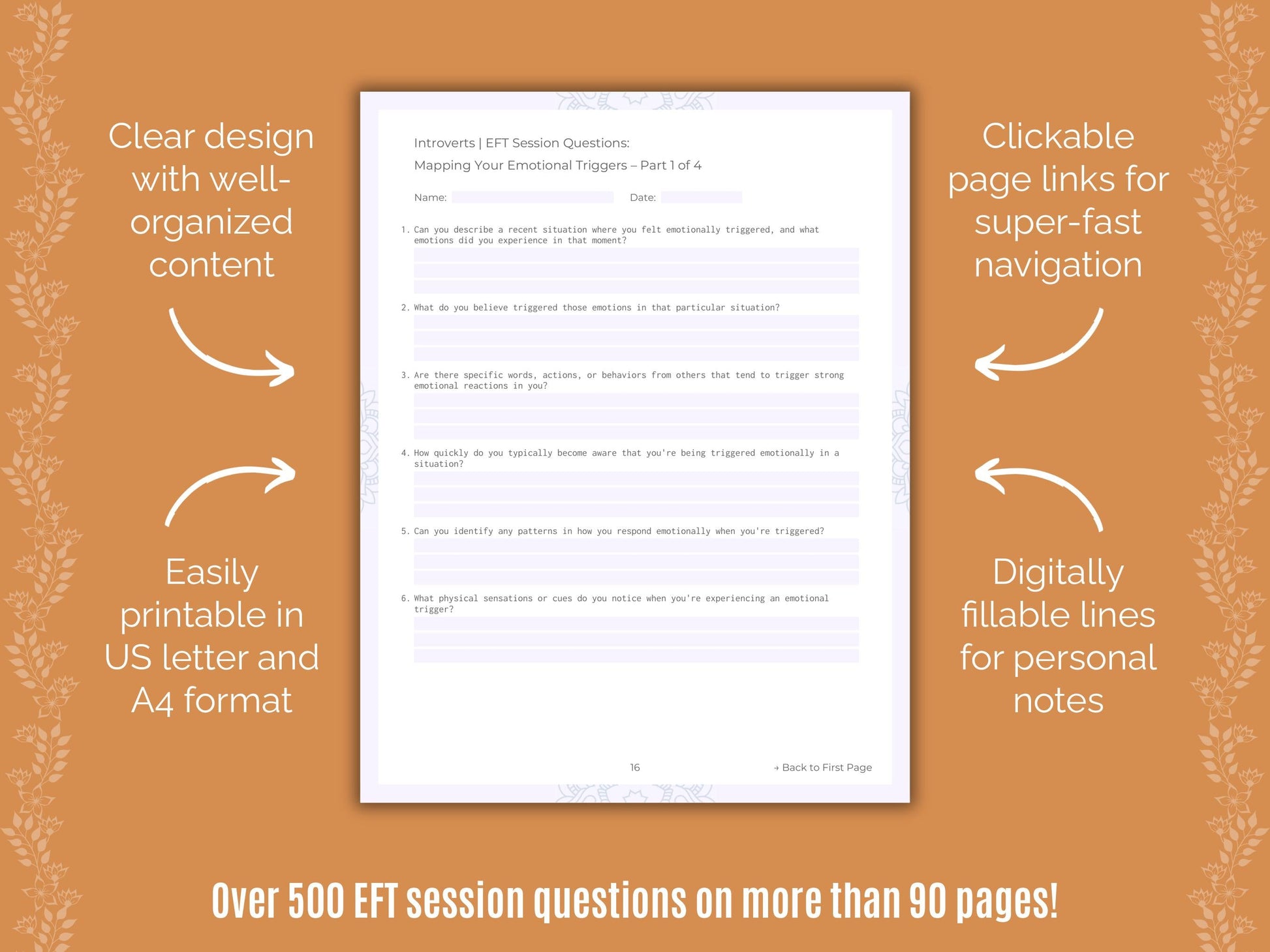 Introversion Emotionally Focused Therapy (EFT) Counseling Templates