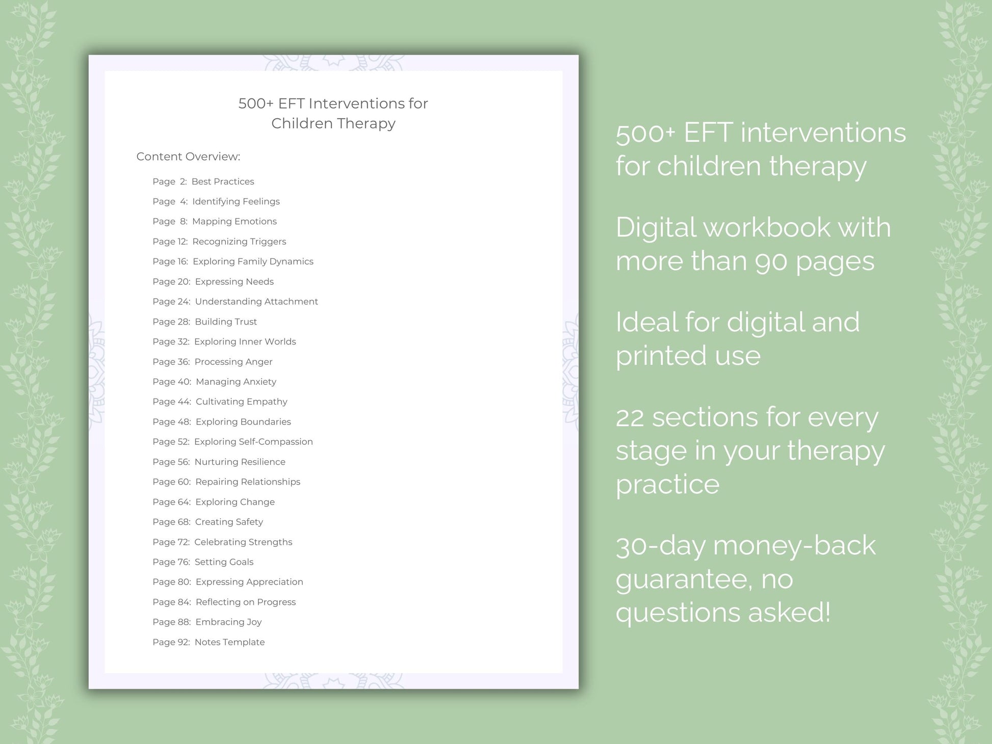 Children Emotionally Focused Therapy (EFT) Therapist Worksheets