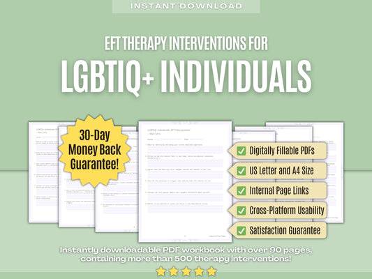LGBTIQ+ Individuals Emotionally Focused Therapy (EFT) Psychology Workbooks