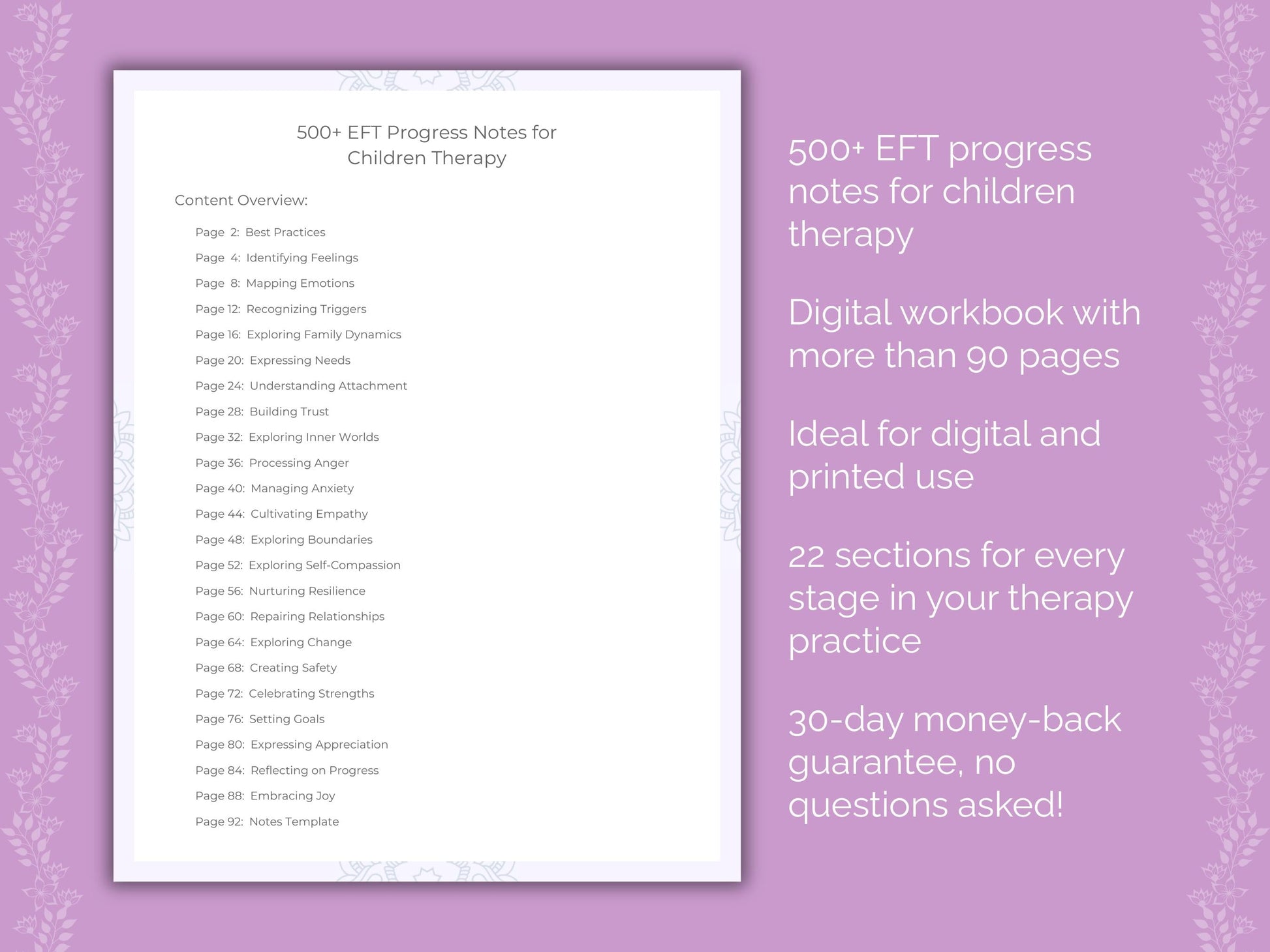Children Emotionally Focused Therapy (EFT) Therapist Worksheets