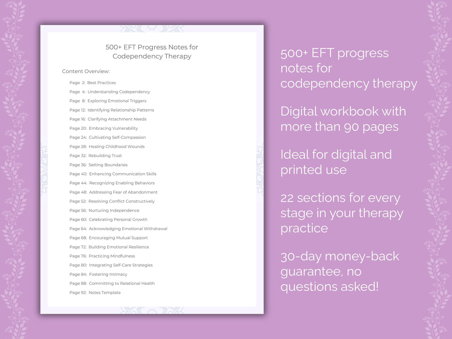 Codependency Emotionally Focused Therapy (EFT) Therapist Worksheets