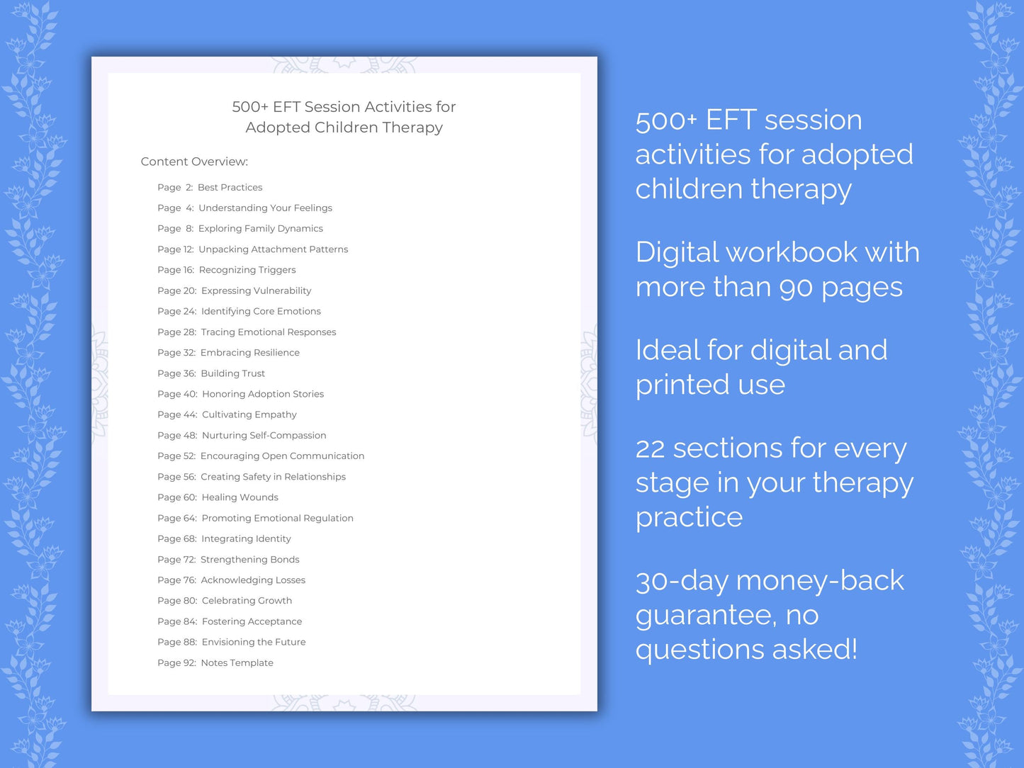 Adopted Children Emotionally Focused Therapy (EFT) Therapist Worksheets