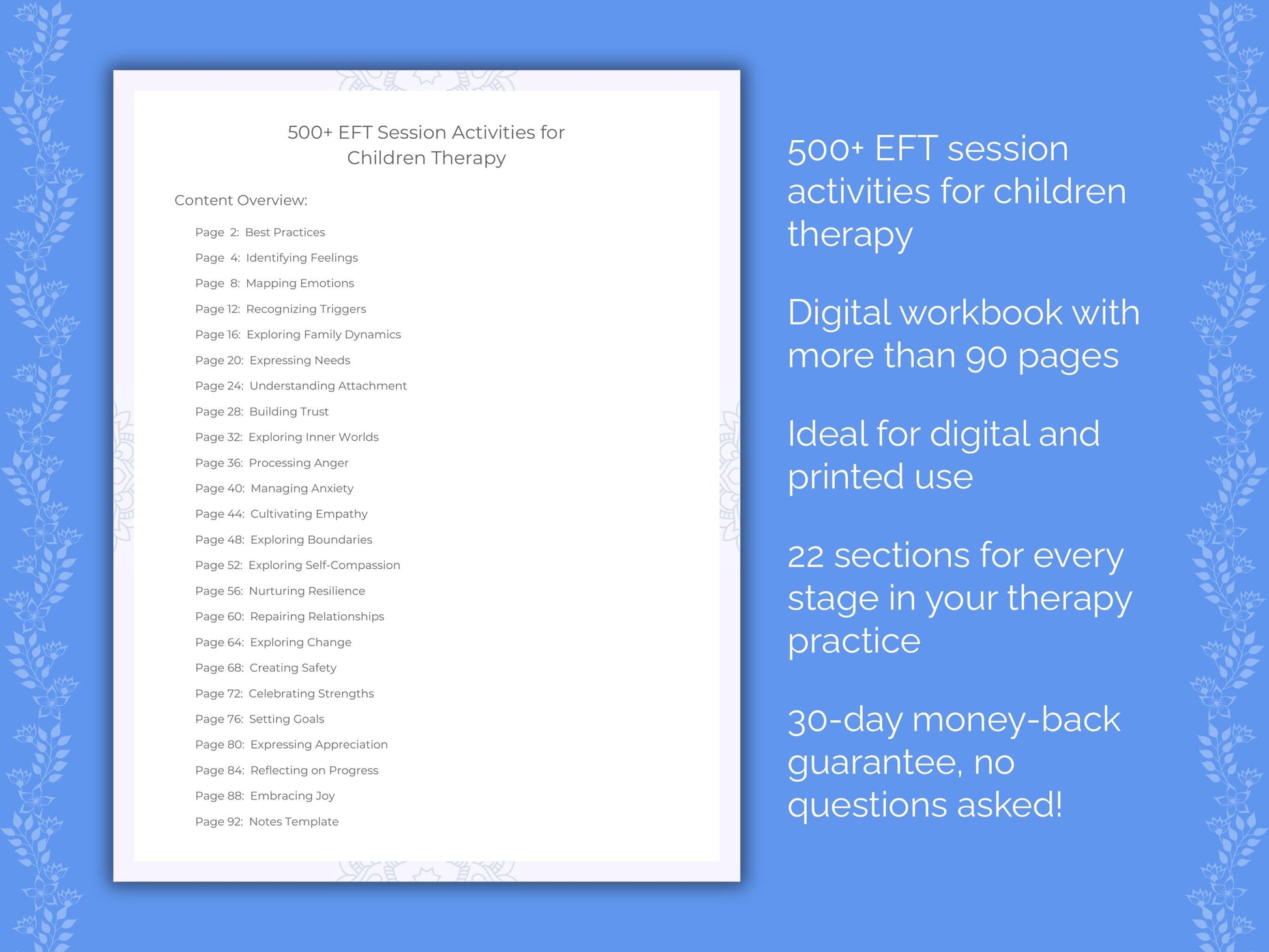 Children Emotionally Focused Therapy (EFT) Therapist Worksheets