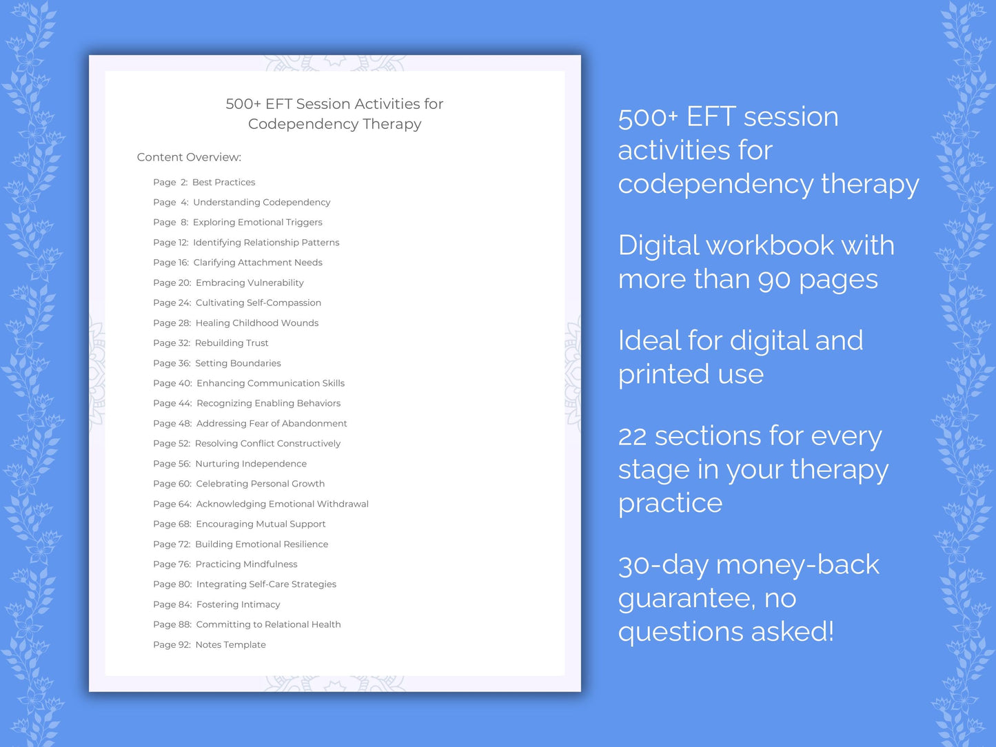 Codependency Emotionally Focused Therapy (EFT) Therapist Worksheets
