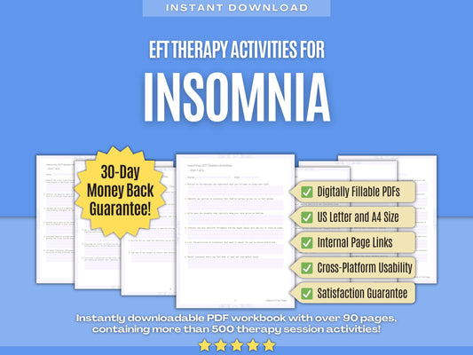 Insomnia Emotionally Focused Therapy (EFT) Psychology Workbooks