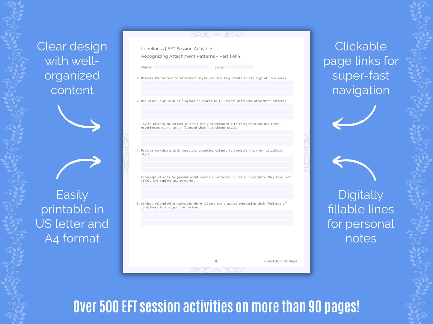 Loneliness Emotionally Focused Therapy (EFT) Counseling Templates