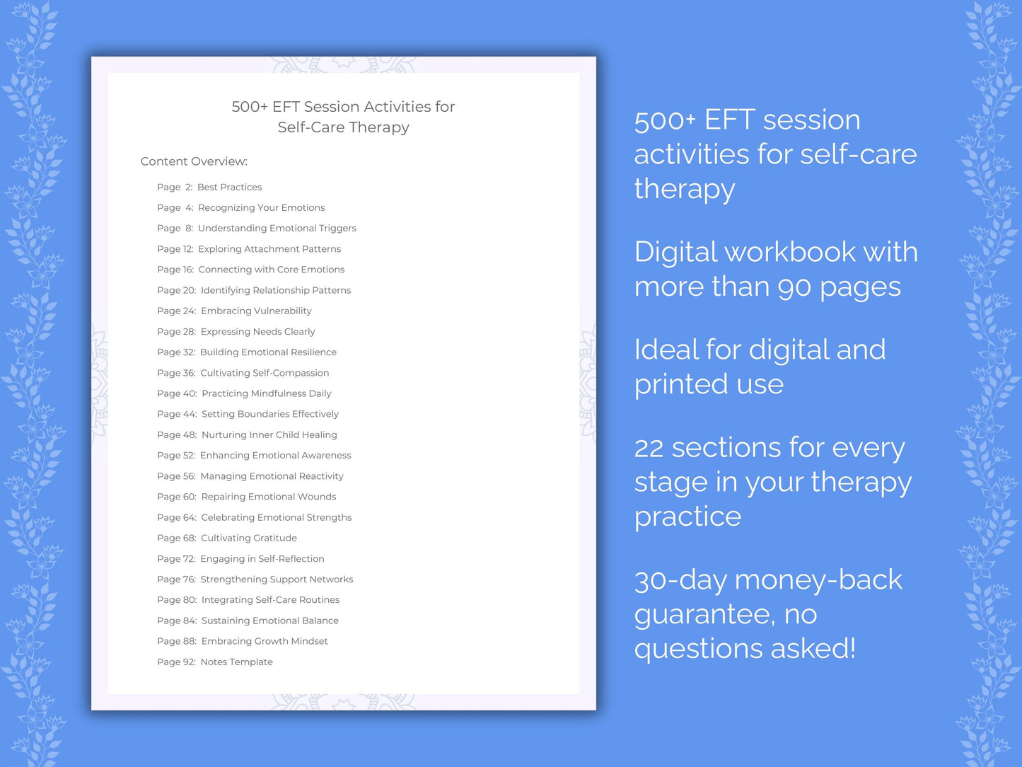 Self-Care Emotionally Focused Therapy (EFT) Therapist Worksheets