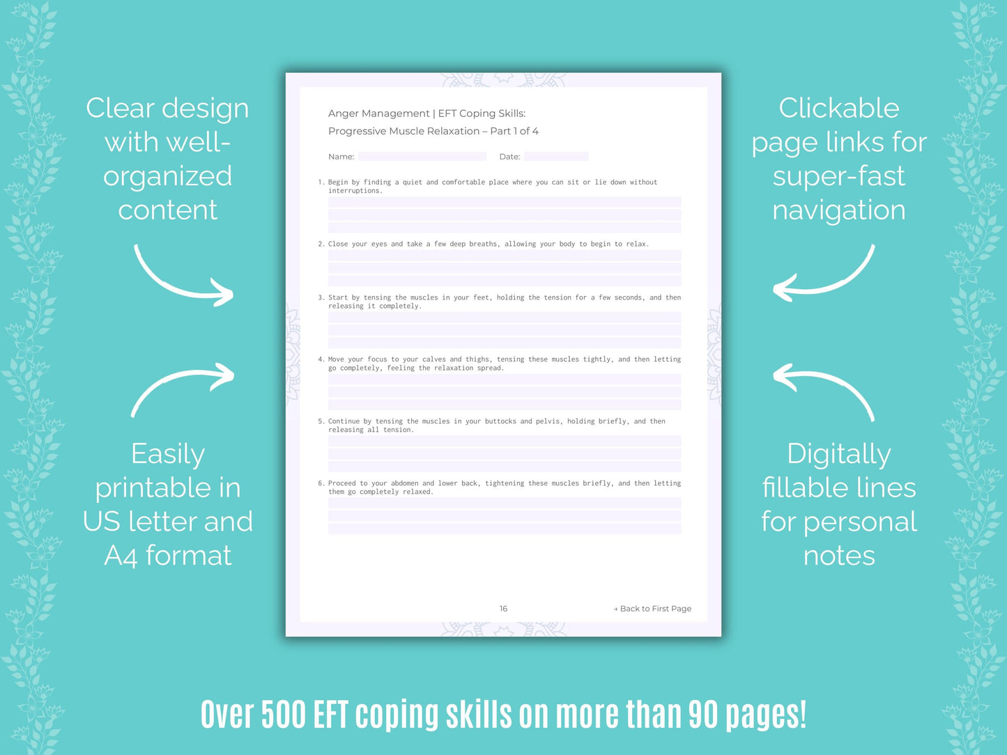 Anger Management Emotionally Focused Therapy (EFT) Counseling Templates