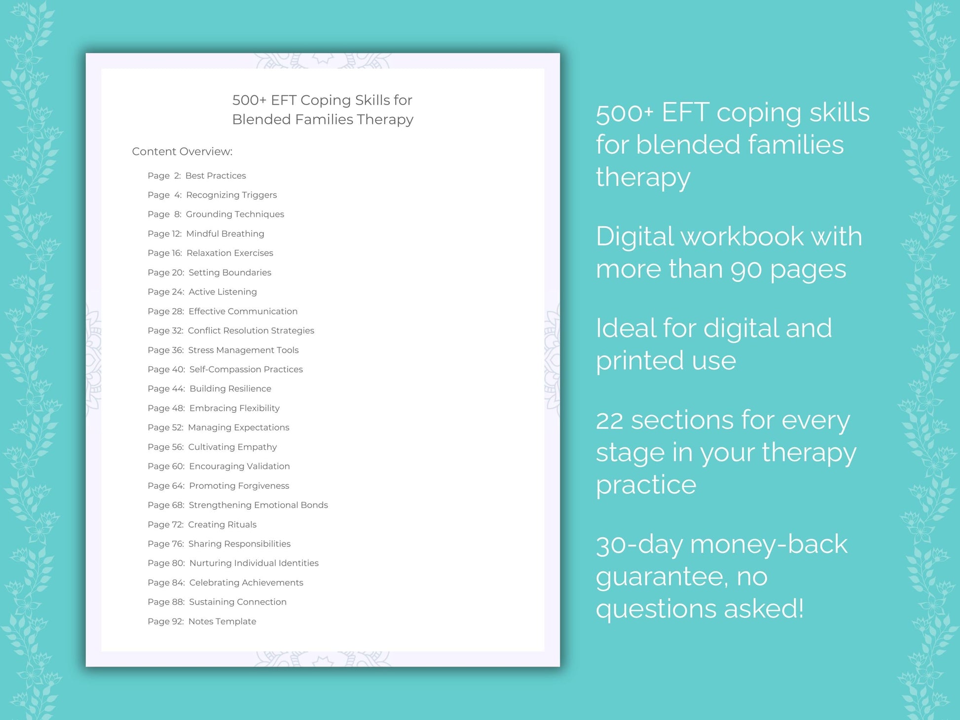 Blended Families Emotionally Focused Therapy (EFT) Therapist Worksheets