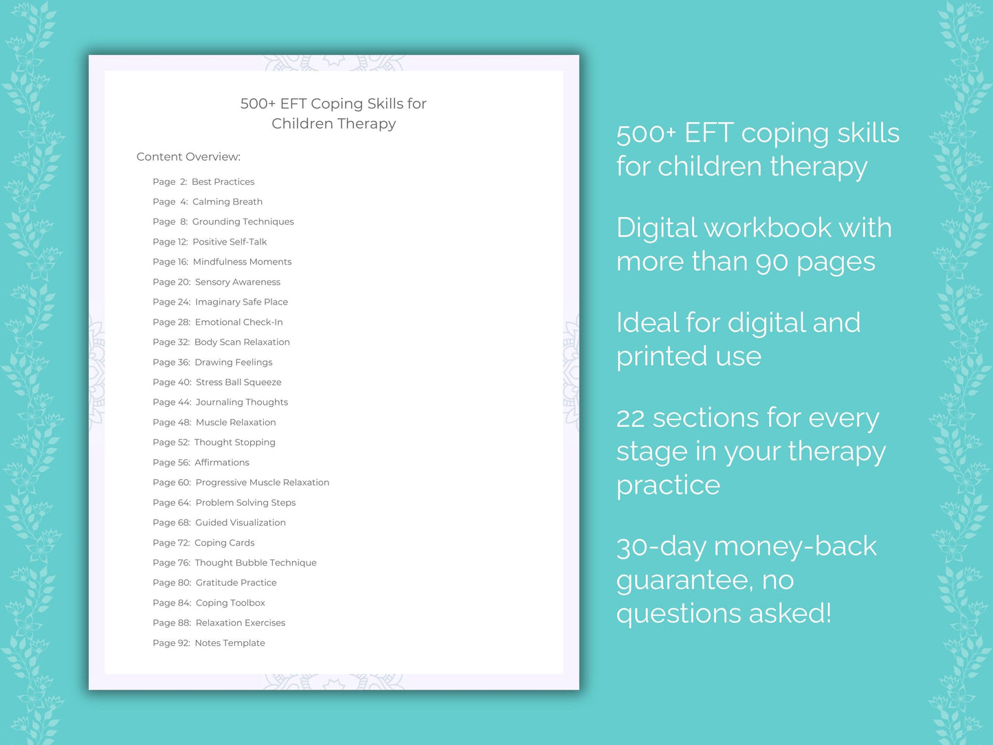 Children Emotionally Focused Therapy (EFT) Therapist Worksheets