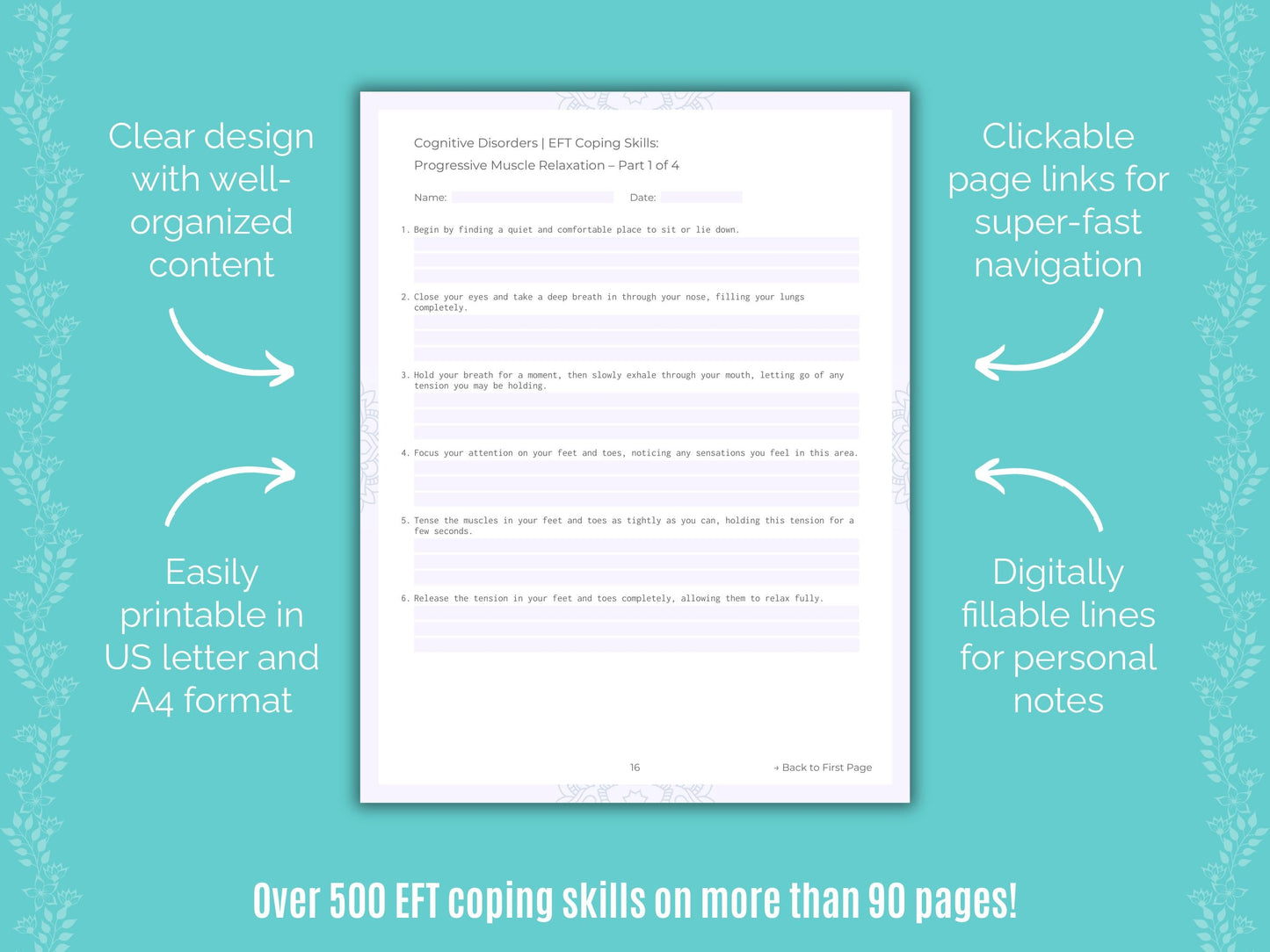 Cognitive Disorders Emotionally Focused Therapy (EFT) Counseling Templates