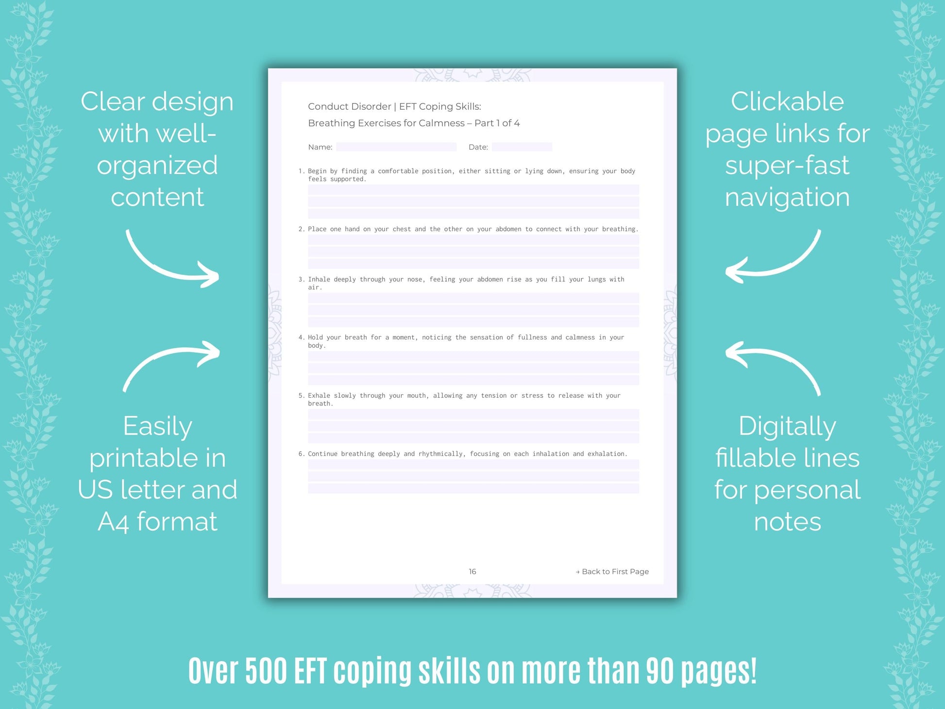 Conduct Disorder Emotionally Focused Therapy (EFT) Counseling Templates