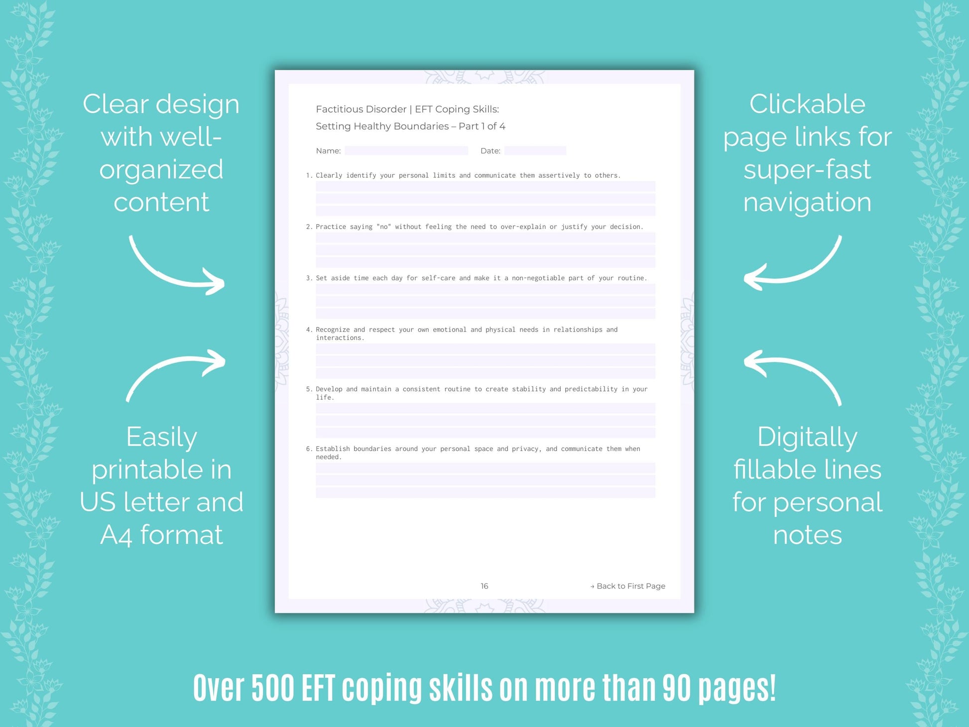 Factitious Disorder Emotionally Focused Therapy (EFT) Counseling Templates