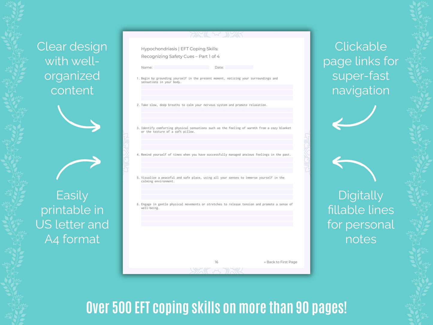 Hypochondriasis Emotionally Focused Therapy (EFT) Counseling Templates