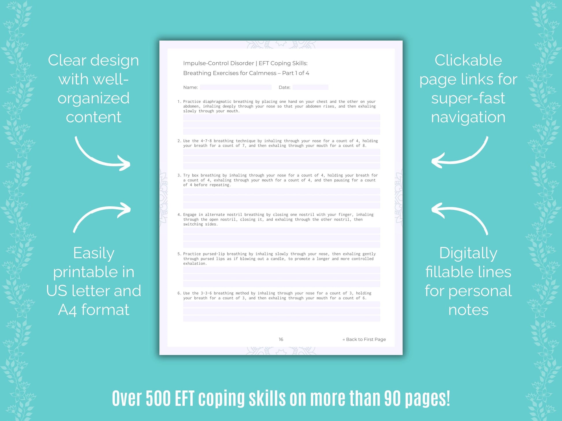 Impulse-Control Disorder (ICD) Emotionally Focused Therapy (EFT) Counseling Templates