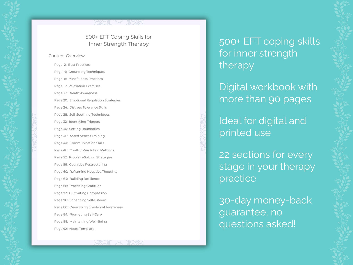 Inner Strength Emotionally Focused Therapy (EFT) Therapist Worksheets