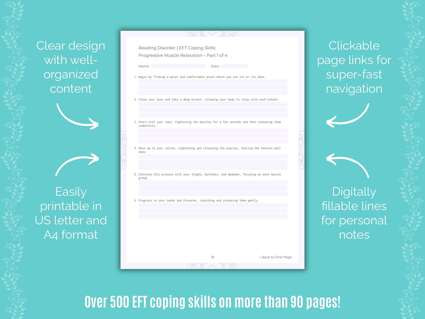 Reading Disorder Emotionally Focused Therapy (EFT) Counseling Templates