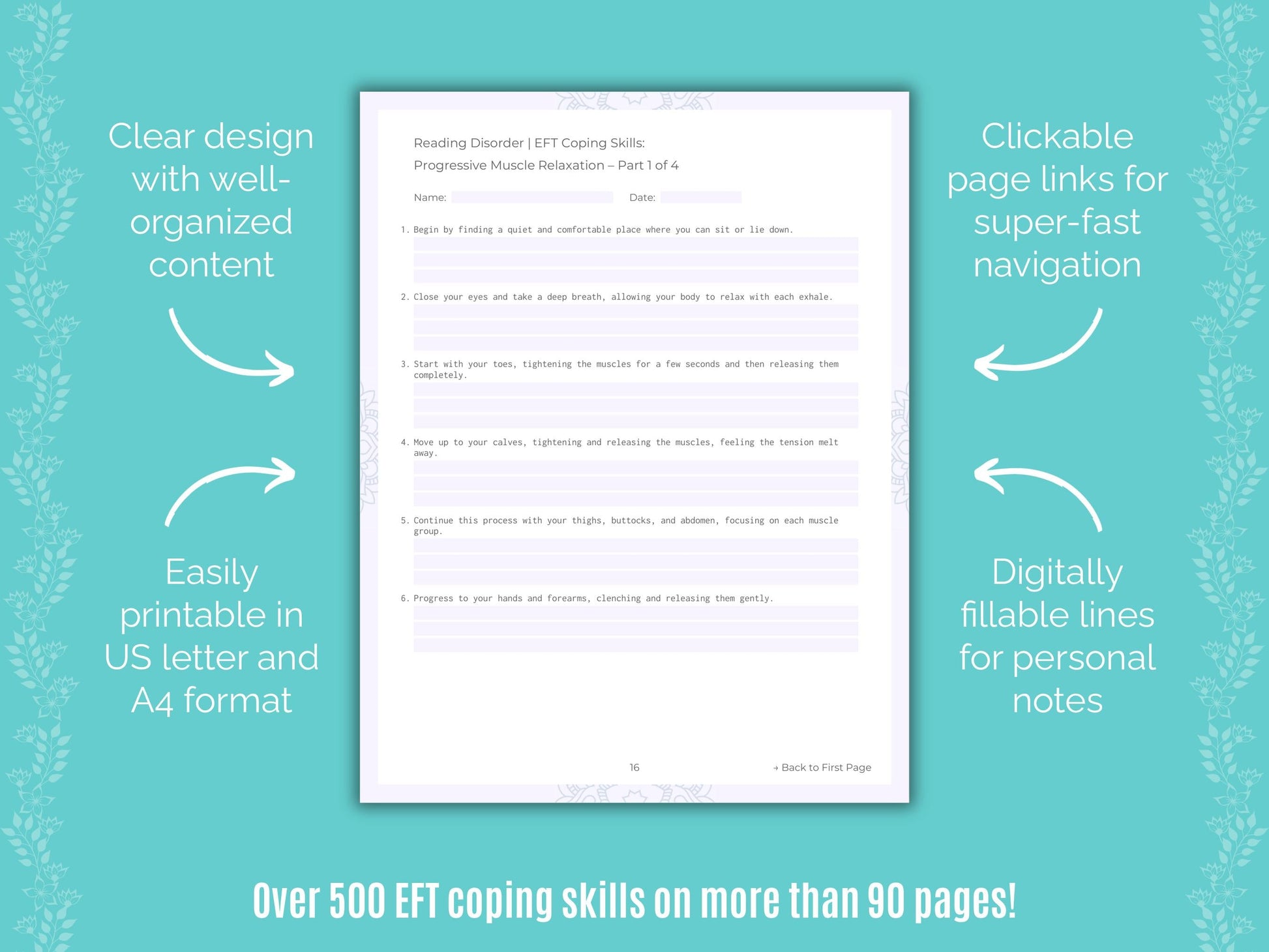 Reading Disorder Emotionally Focused Therapy (EFT) Counseling Templates