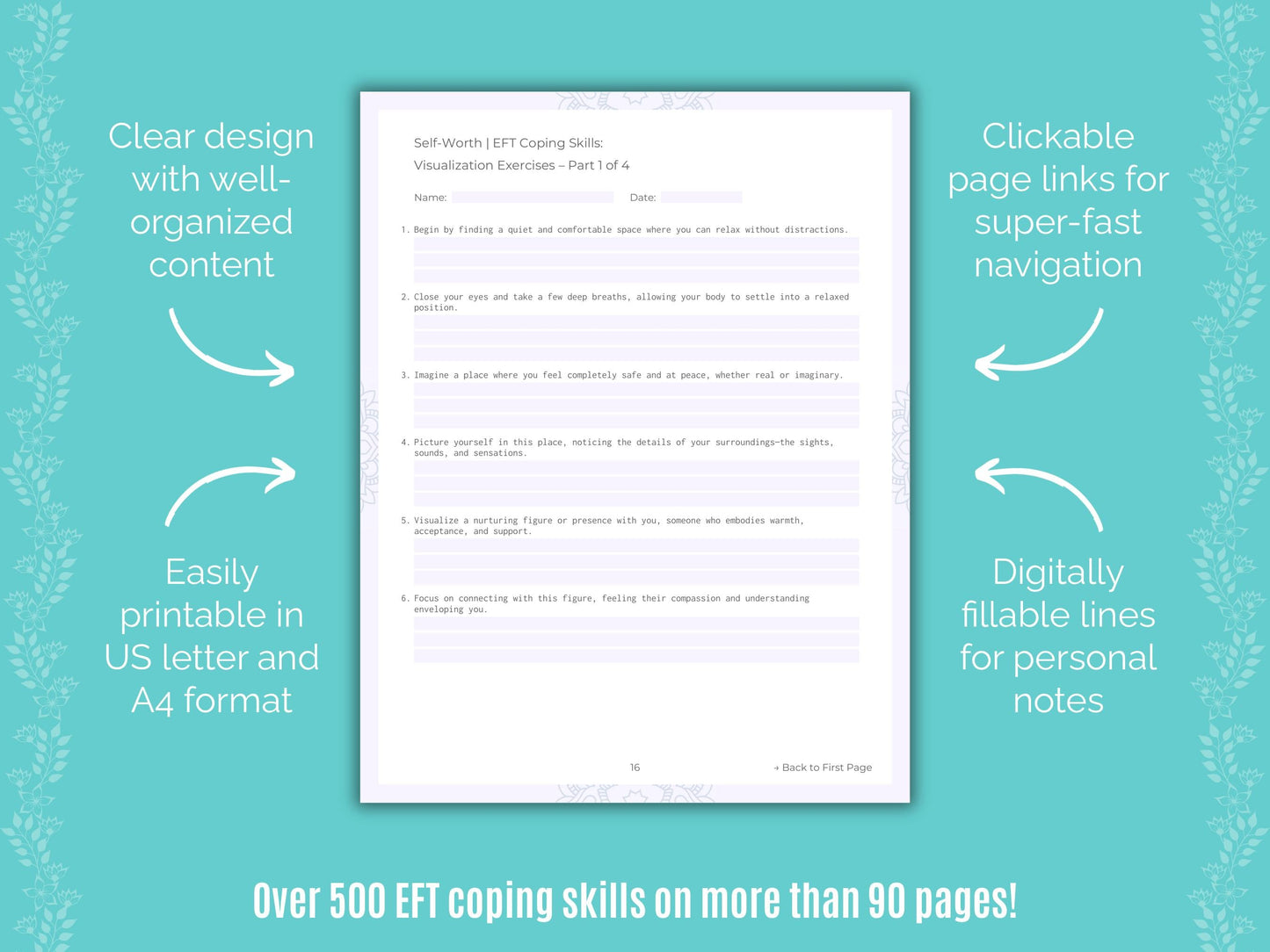 Self-Worth Emotionally Focused Therapy (EFT) Counseling Templates