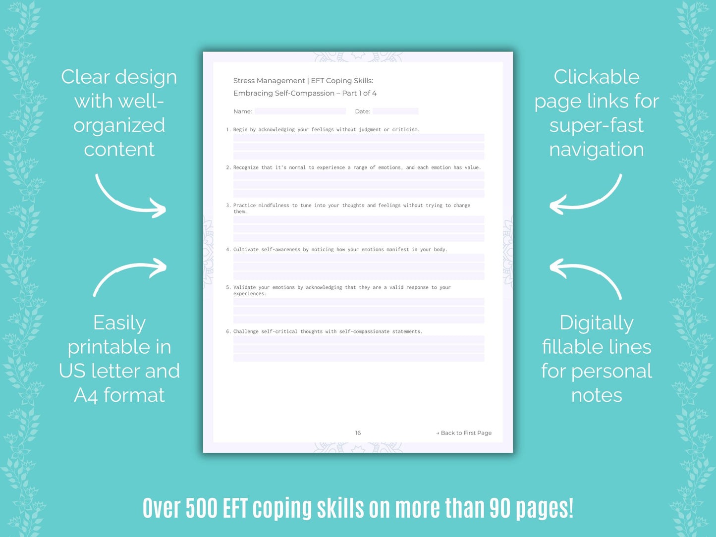 Stress Management Emotionally Focused Therapy (EFT) Counseling Templates