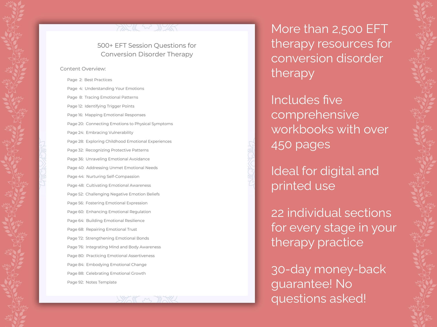 Conversion Disorder Emotionally Focused Therapy (EFT) Therapist Worksheets