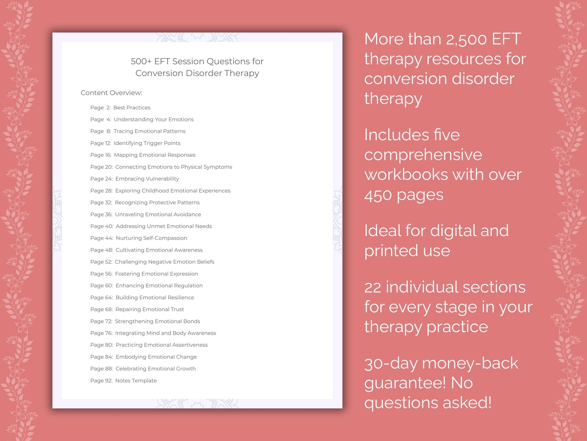 Conversion Disorder Emotionally Focused Therapy (EFT) Therapist Worksheets