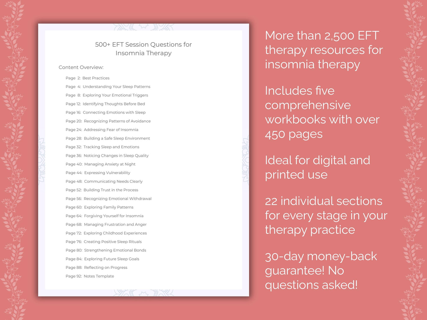 Insomnia Emotionally Focused Therapy (EFT) Therapist Worksheets