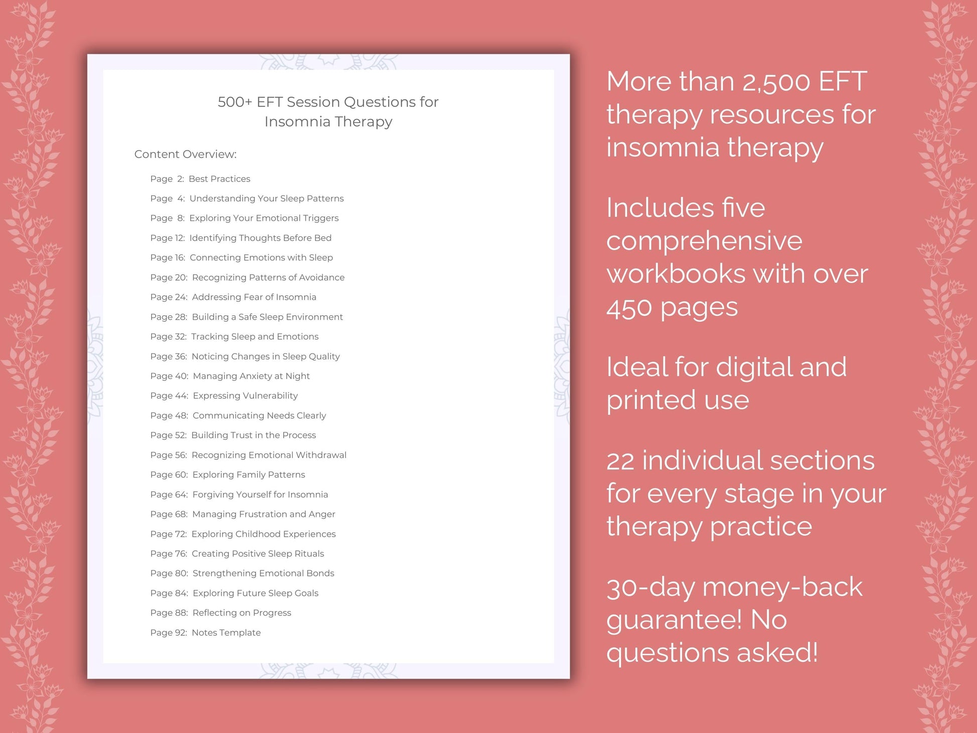 Insomnia Emotionally Focused Therapy (EFT) Therapist Worksheets