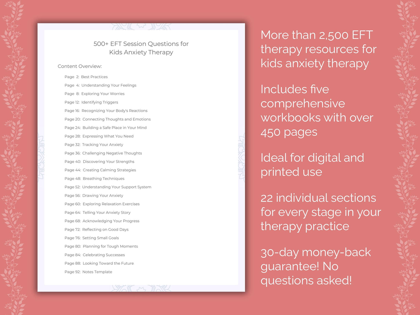 Kids Anxiety Emotionally Focused Therapy (EFT) Therapist Worksheets