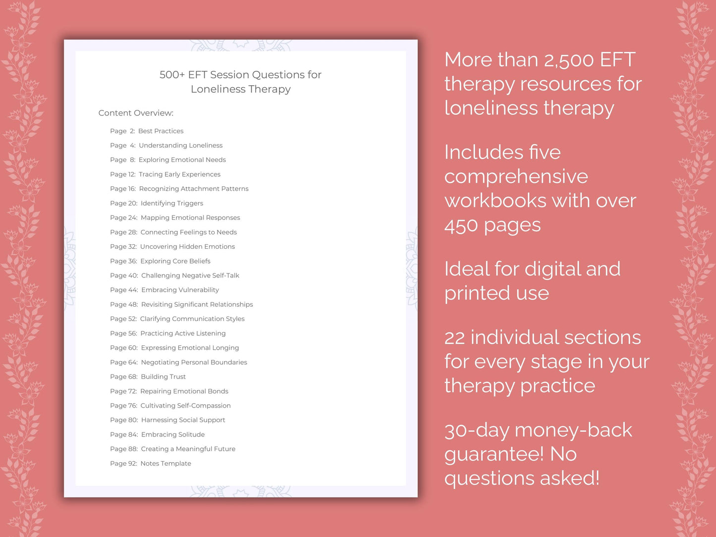 Loneliness Emotionally Focused Therapy (EFT) Therapist Worksheets