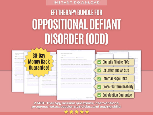 Oppositional Defiant Disorder (ODD) Emotionally Focused Therapy (EFT) Psychology Workbooks