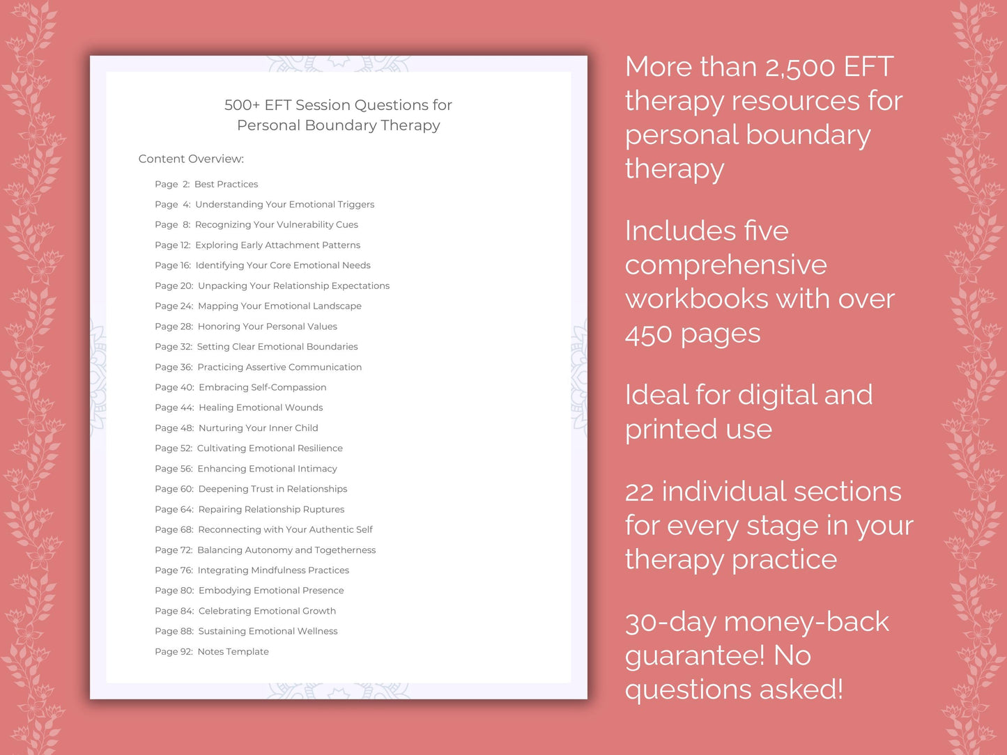 Personal Boundary Emotionally Focused Therapy (EFT) Therapist Worksheets