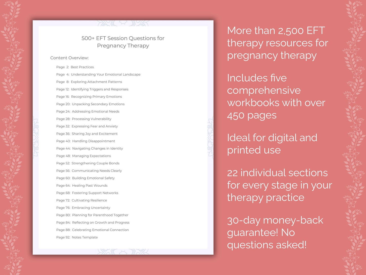 Pregnancy Emotionally Focused Therapy (EFT) Therapist Worksheets