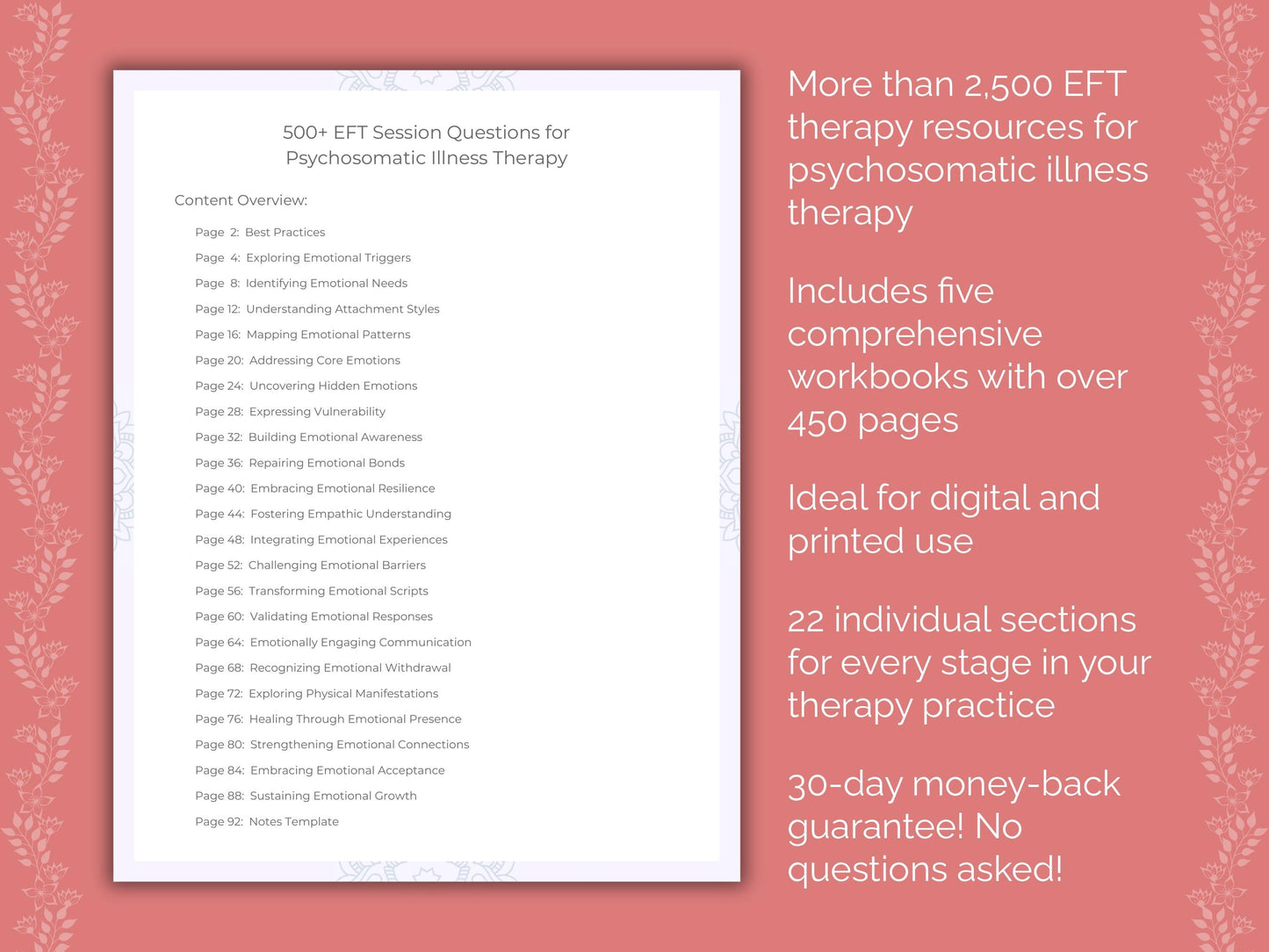 Psychosomatic Illness Emotionally Focused Therapy (EFT) Therapist Worksheets