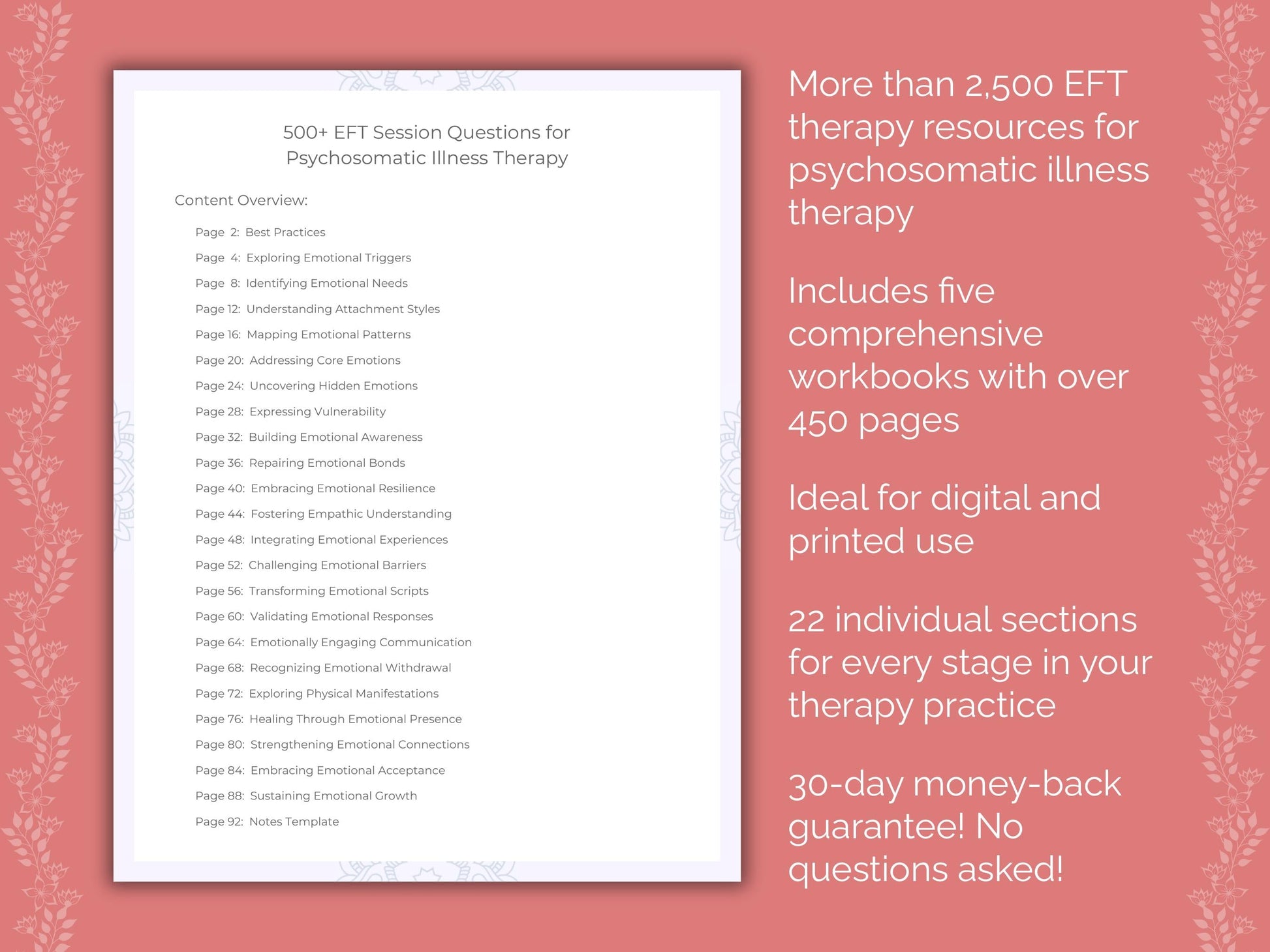 Psychosomatic Illness Emotionally Focused Therapy (EFT) Therapist Worksheets