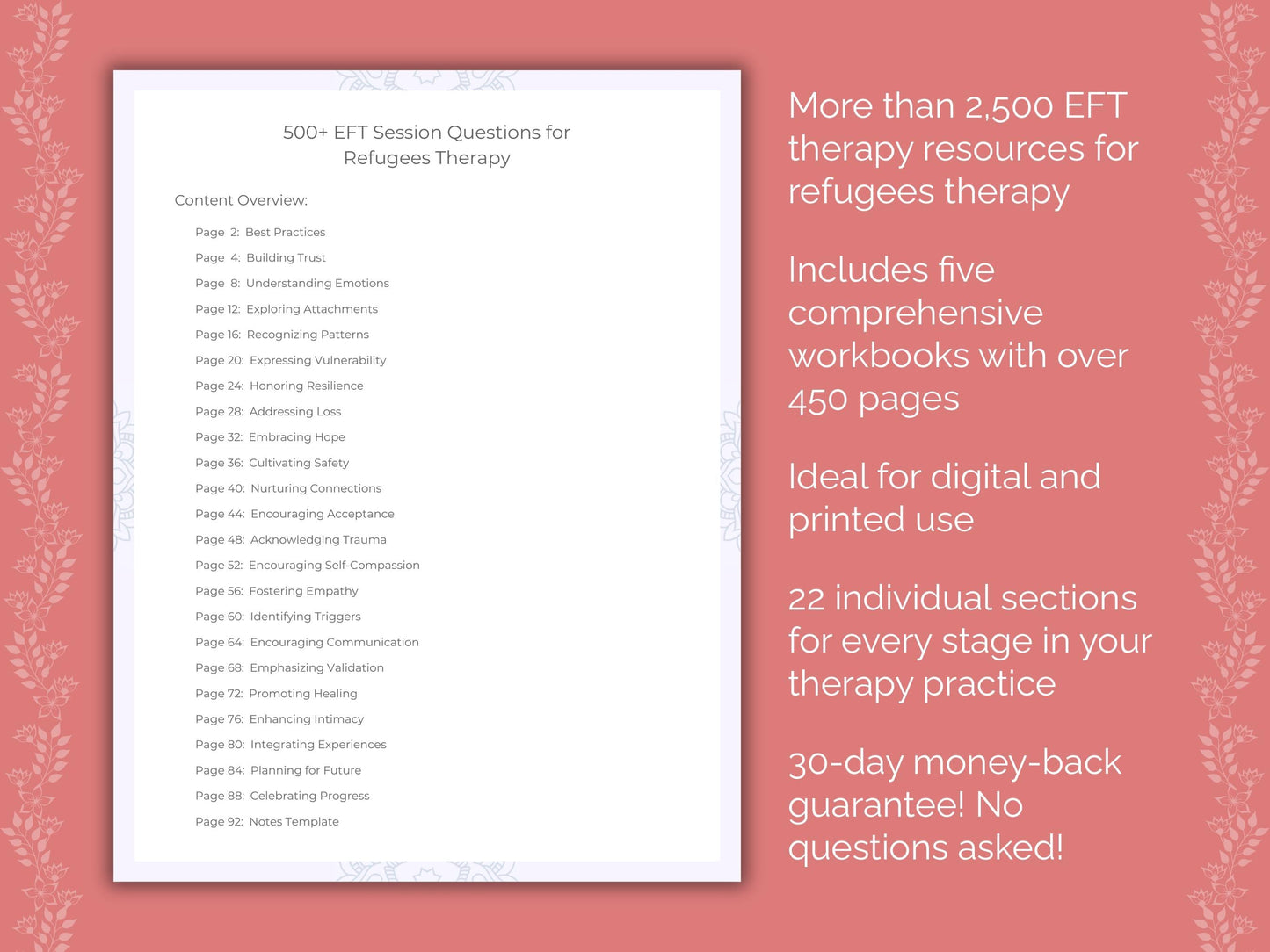 Refugees Emotionally Focused Therapy (EFT) Therapist Worksheets