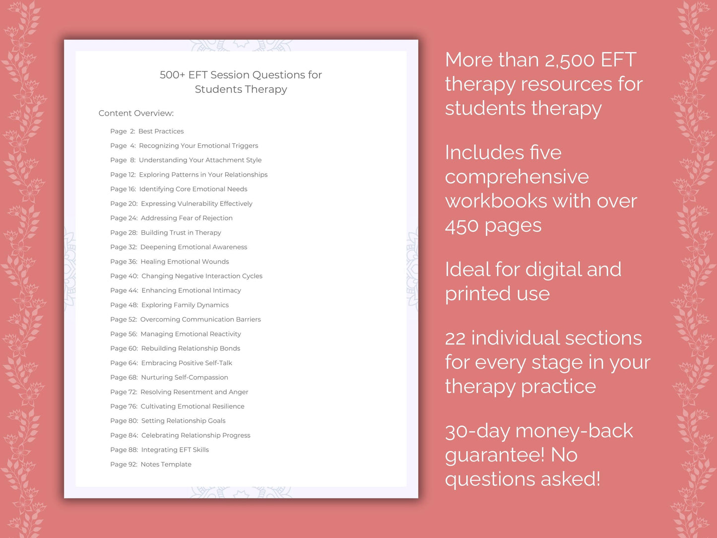 Students Emotionally Focused Therapy (EFT) Therapist Worksheets