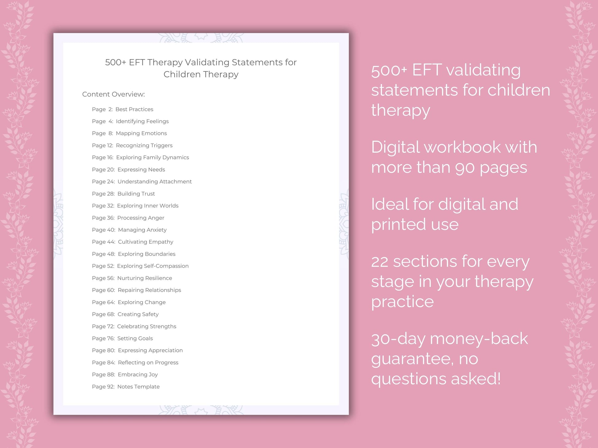Children Emotionally Focused Therapy (EFT) Therapist Worksheets