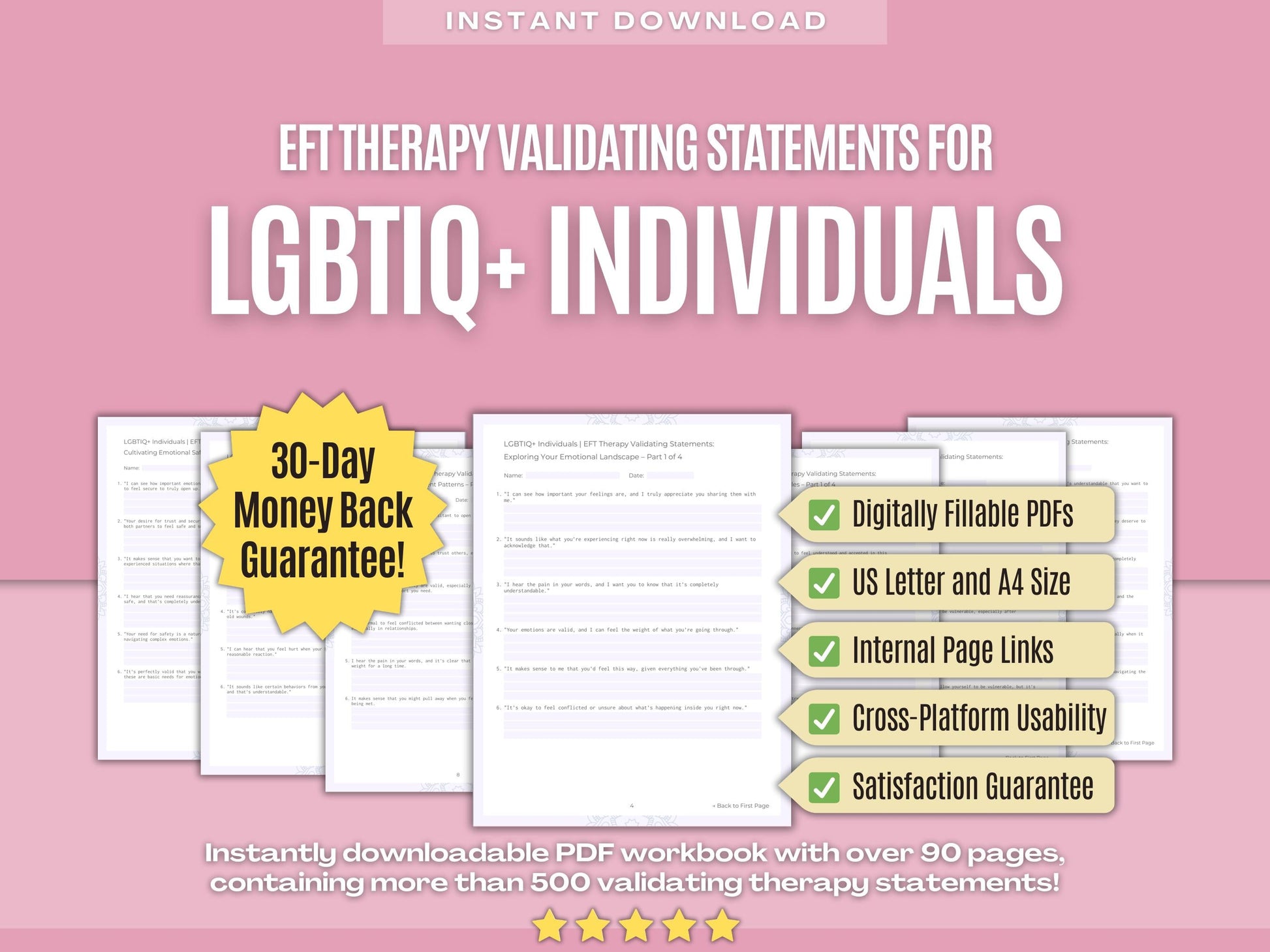 LGBTIQ+ Individuals Emotionally Focused Therapy (EFT) Psychology Workbooks