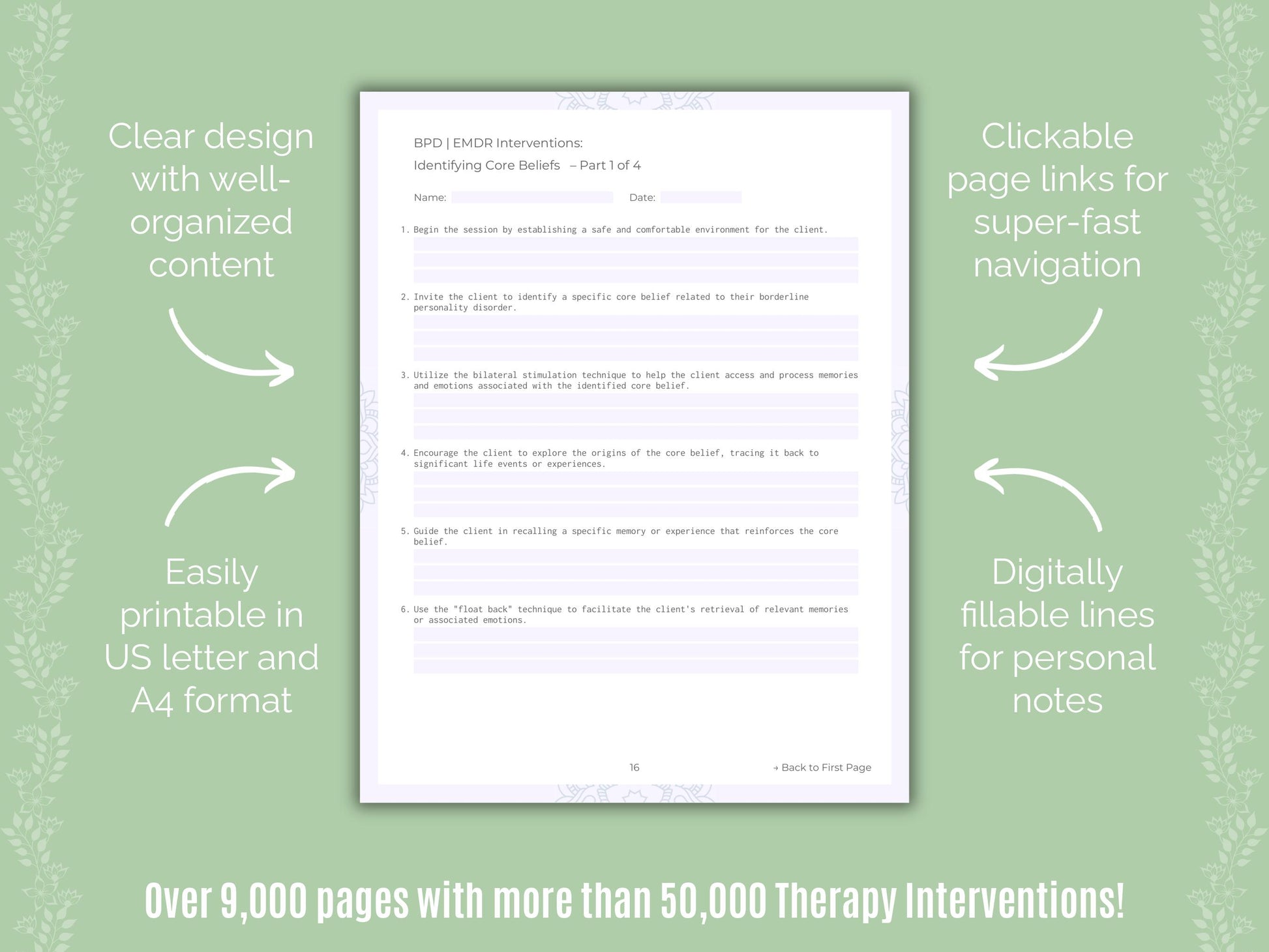 Eye Movement Desensitization and Reprocessing (EMDR) Therapy Interventions Counselor Cheat Sheets