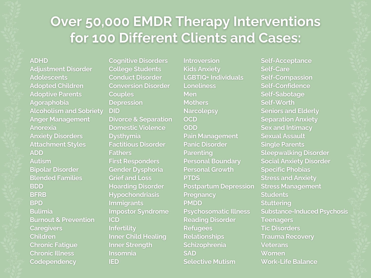 Eye Movement Desensitization and Reprocessing (EMDR) Therapy Interventions Therapist Worksheets