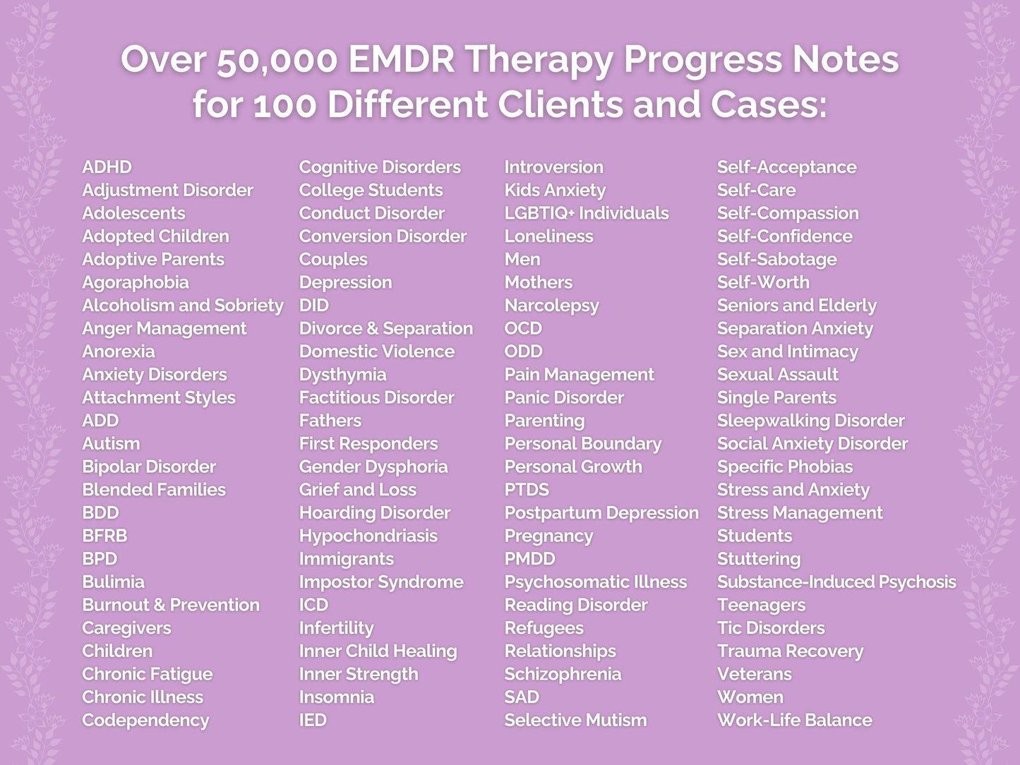 Eye Movement Desensitization and Reprocessing (EMDR) Therapy Progress Notes Therapist Worksheets