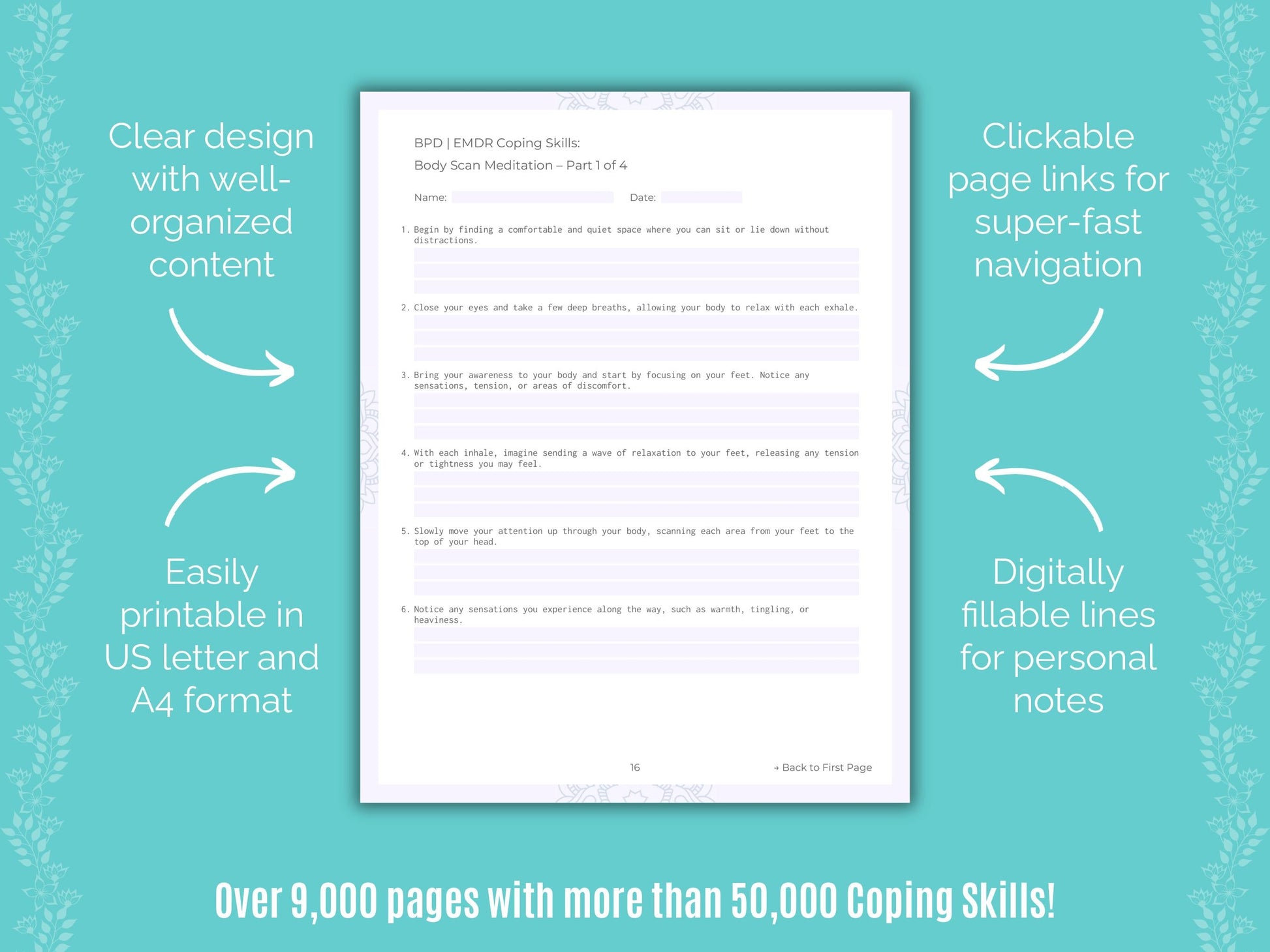 Eye Movement Desensitization and Reprocessing (EMDR) Coping Skills Counselor Cheat Sheets