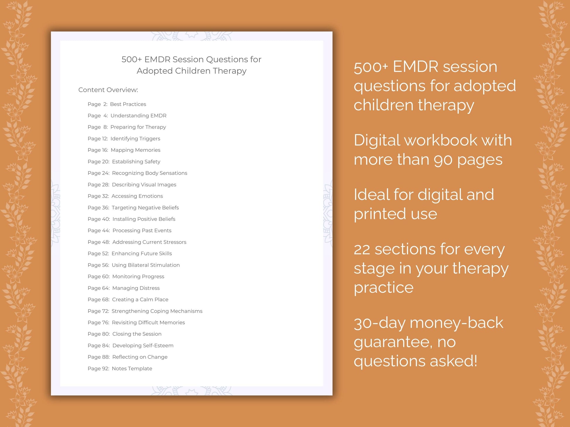 Adopted Children Eye Movement Desensitization and Reprocessing (EMDR) Therapist Worksheets