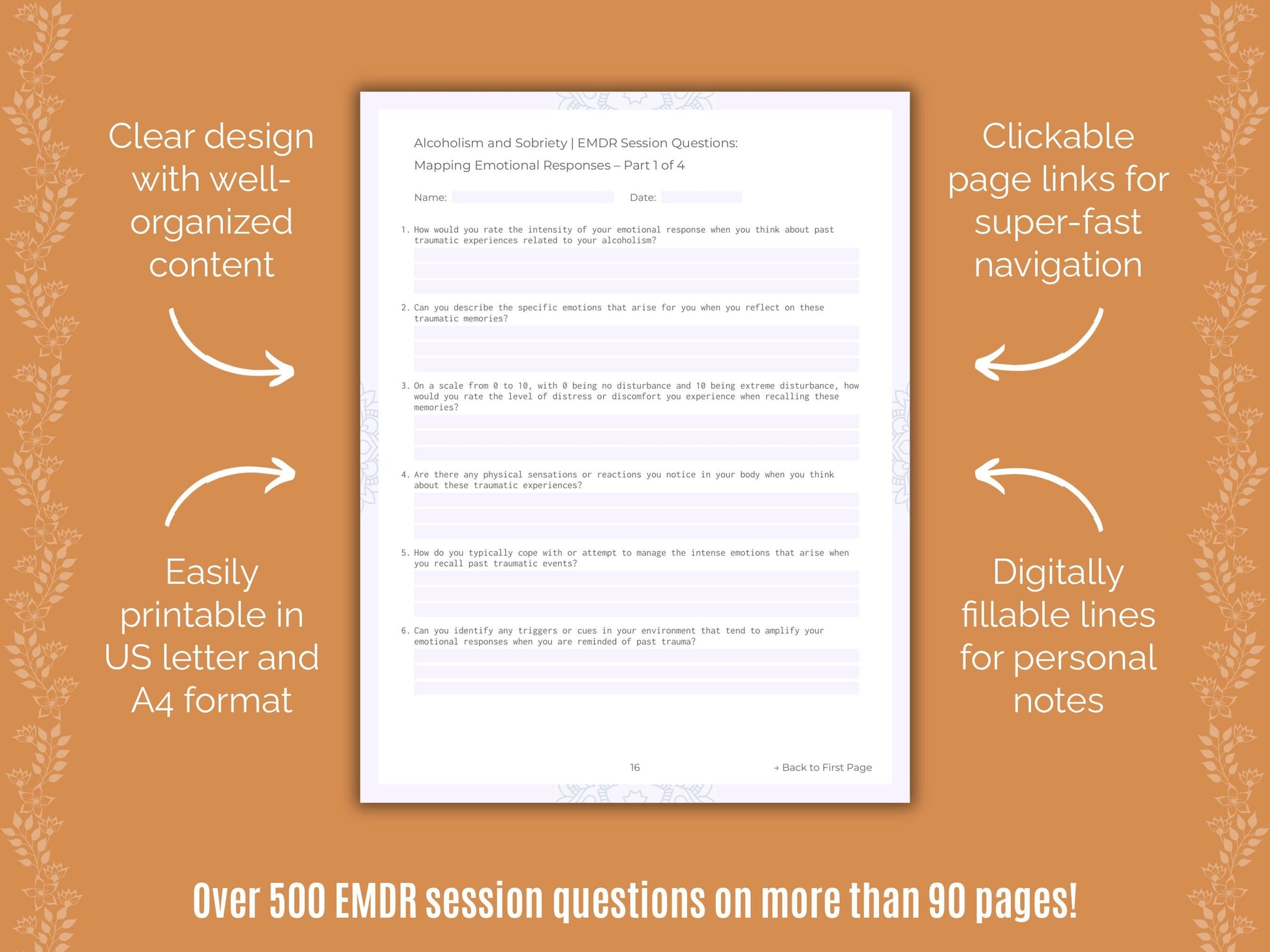 Alcoholism and Sobriety Eye Movement Desensitization and Reprocessing (EMDR) Counseling Templates