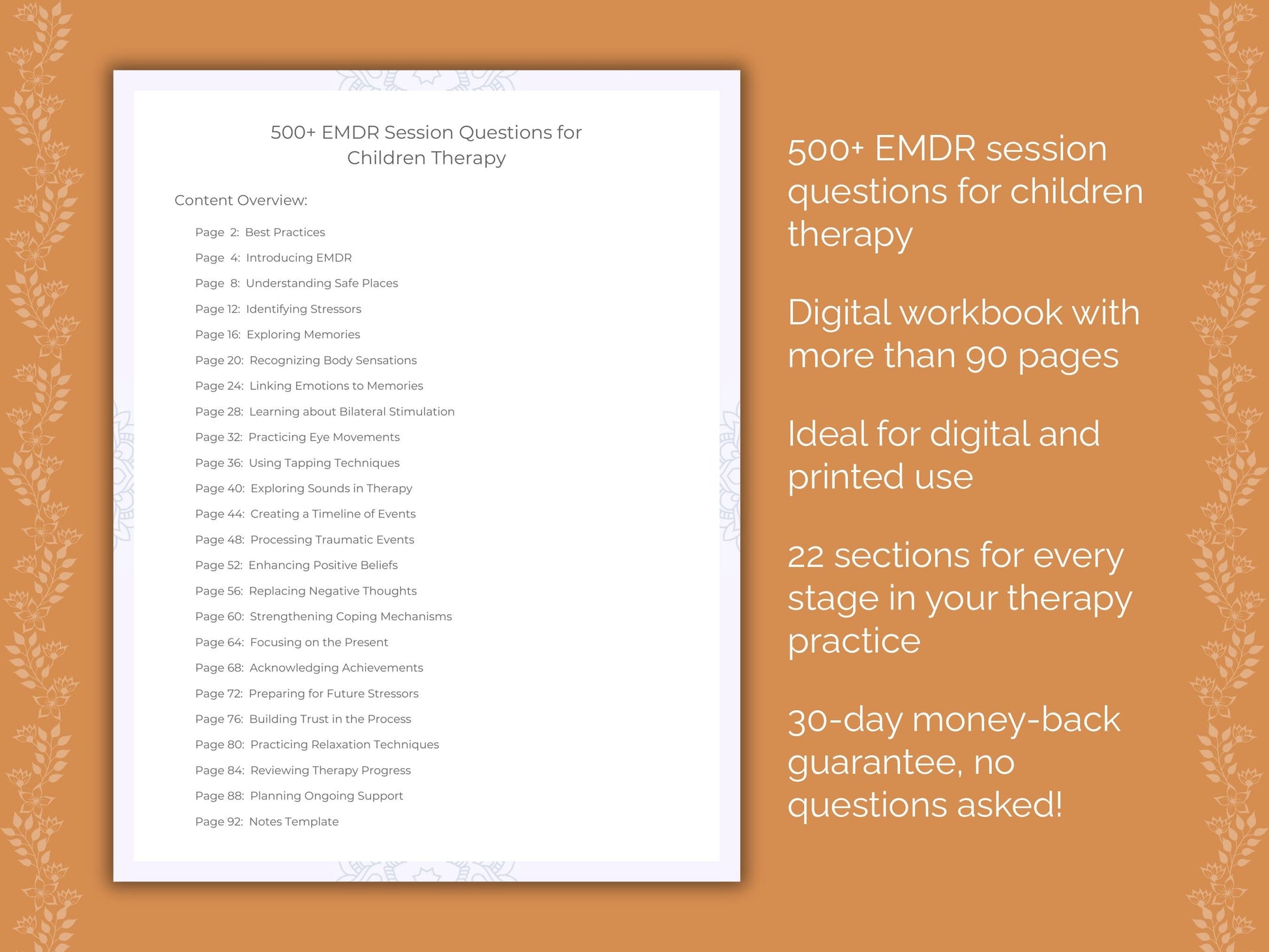 Children Eye Movement Desensitization and Reprocessing (EMDR) Therapist Worksheets