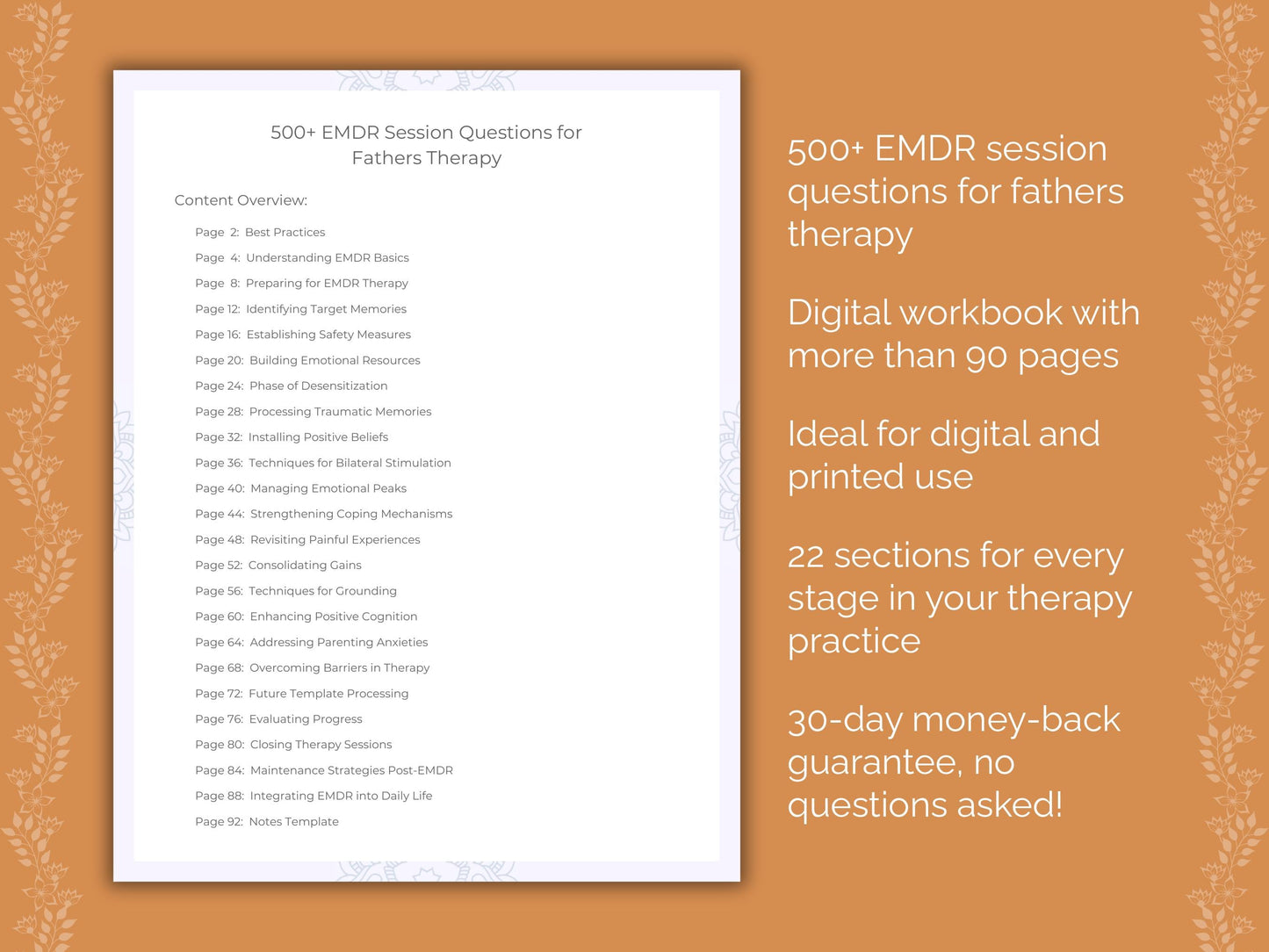 Fathers Eye Movement Desensitization and Reprocessing (EMDR) Therapist Worksheets