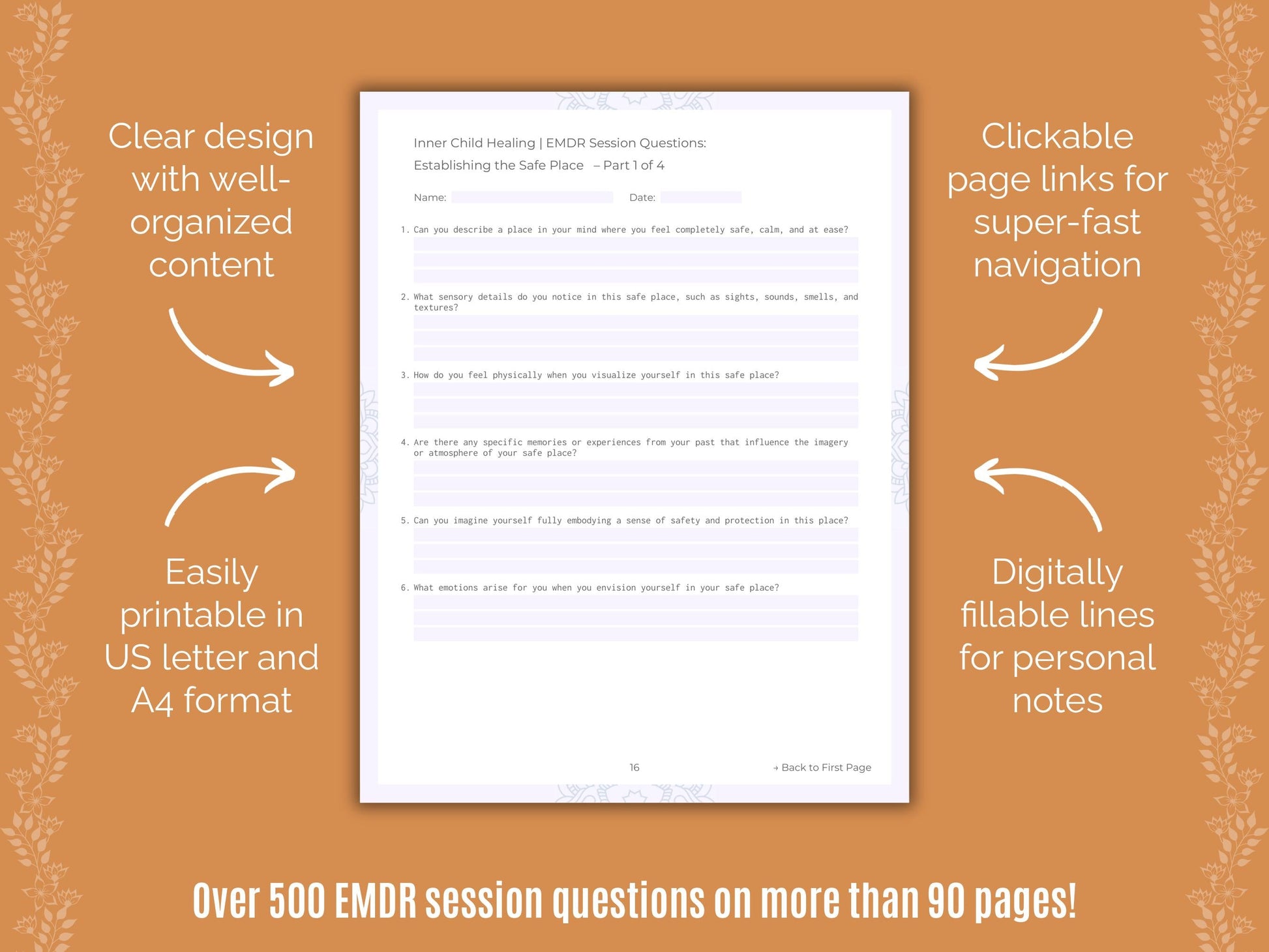 Inner Child Healing Eye Movement Desensitization and Reprocessing (EMDR) Counseling Templates